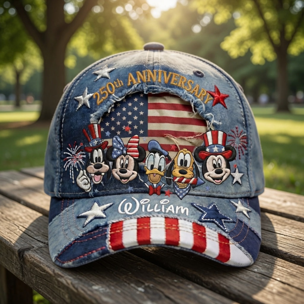 MkMo Magic Mouse Celebrate 250 Years Of America Freedom - Personalized Classic Cap - Gift For Patriots