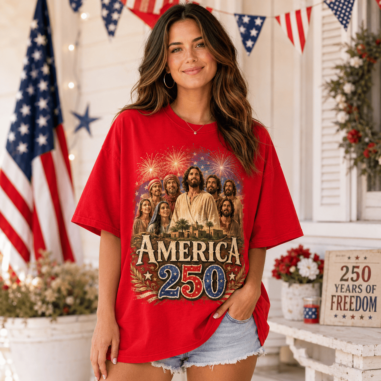 Loves Jesus And America Too Patriotic Christian - Personalized Shirt - Gift For Him, Patriots - image 2