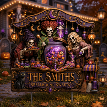 Halloween Yard Sign Spooky Outdoor Decor Gift For Family - Personalized Metal Stake Garden TN0909261633