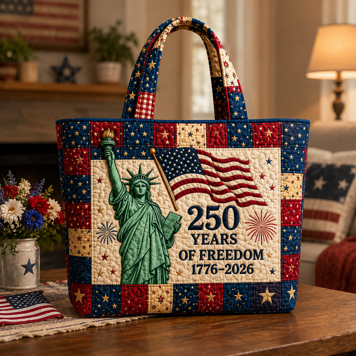 Statue Of Liberty 250 Years Of Freedom America - Quilted Tote Bag - Gift For Her - image 7