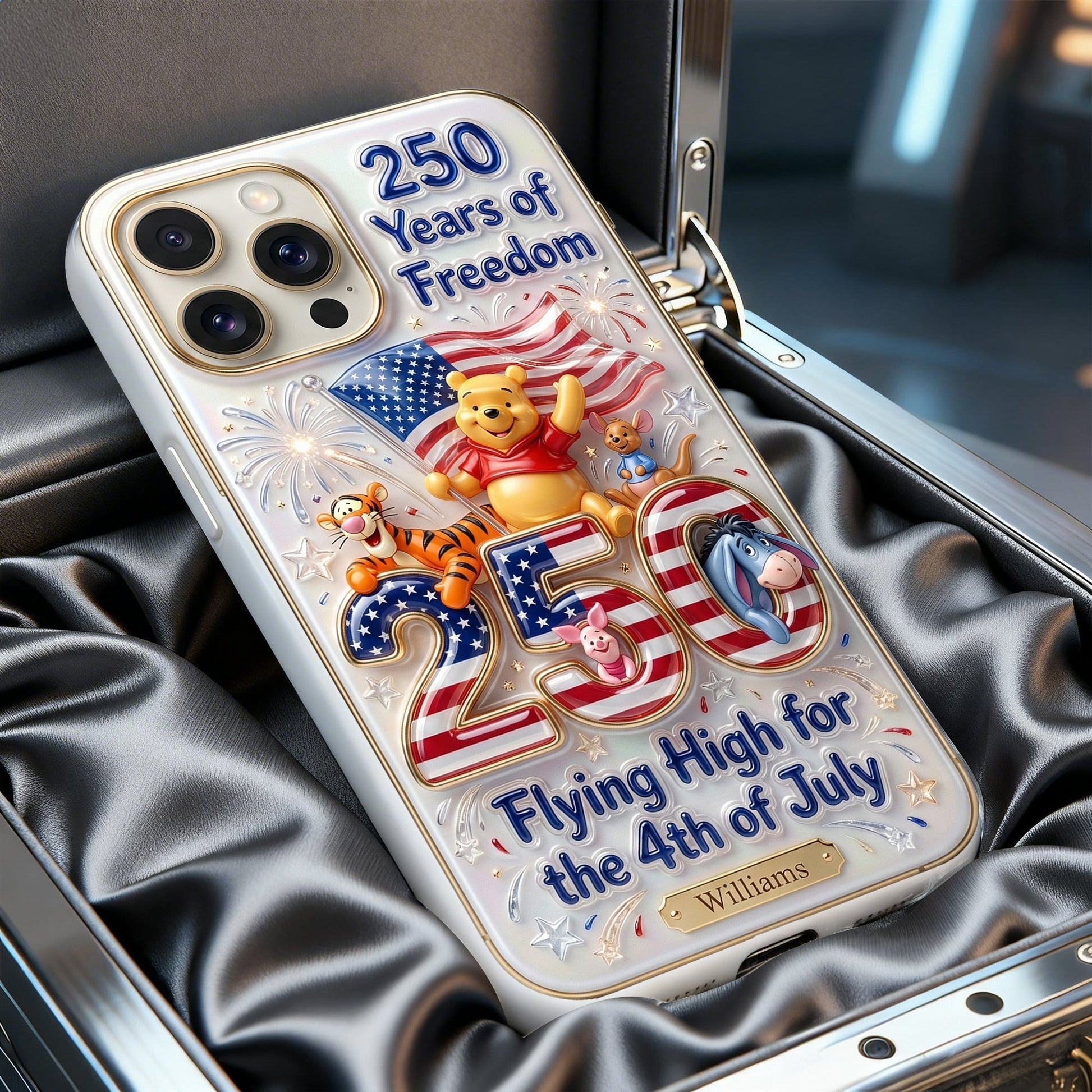 DSNY Honey Bear Celebrate USA's 250th Anniversary - Personalized Phone Case - Gift For Movie Fans, Patriots NL122