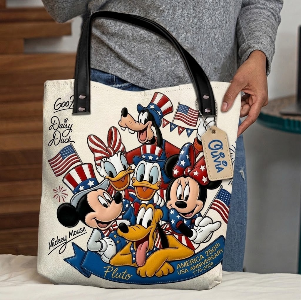 MkMo Magic Mouse Celebrate 250 Years Of America - Personalized Tote Bag - Gift For Patriots, Movie Fans