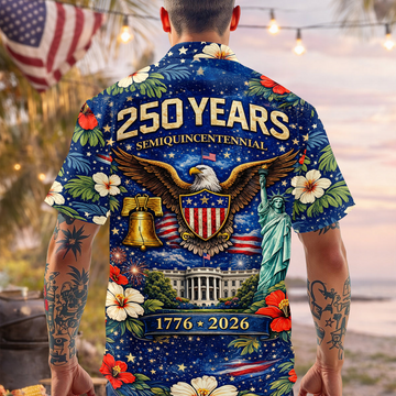 250 Years Semiquincentennial Eagles Tropical - Personalized Hawaiian Shirt - Gift for Dad, Husband, Grandpa HN02 - image 2