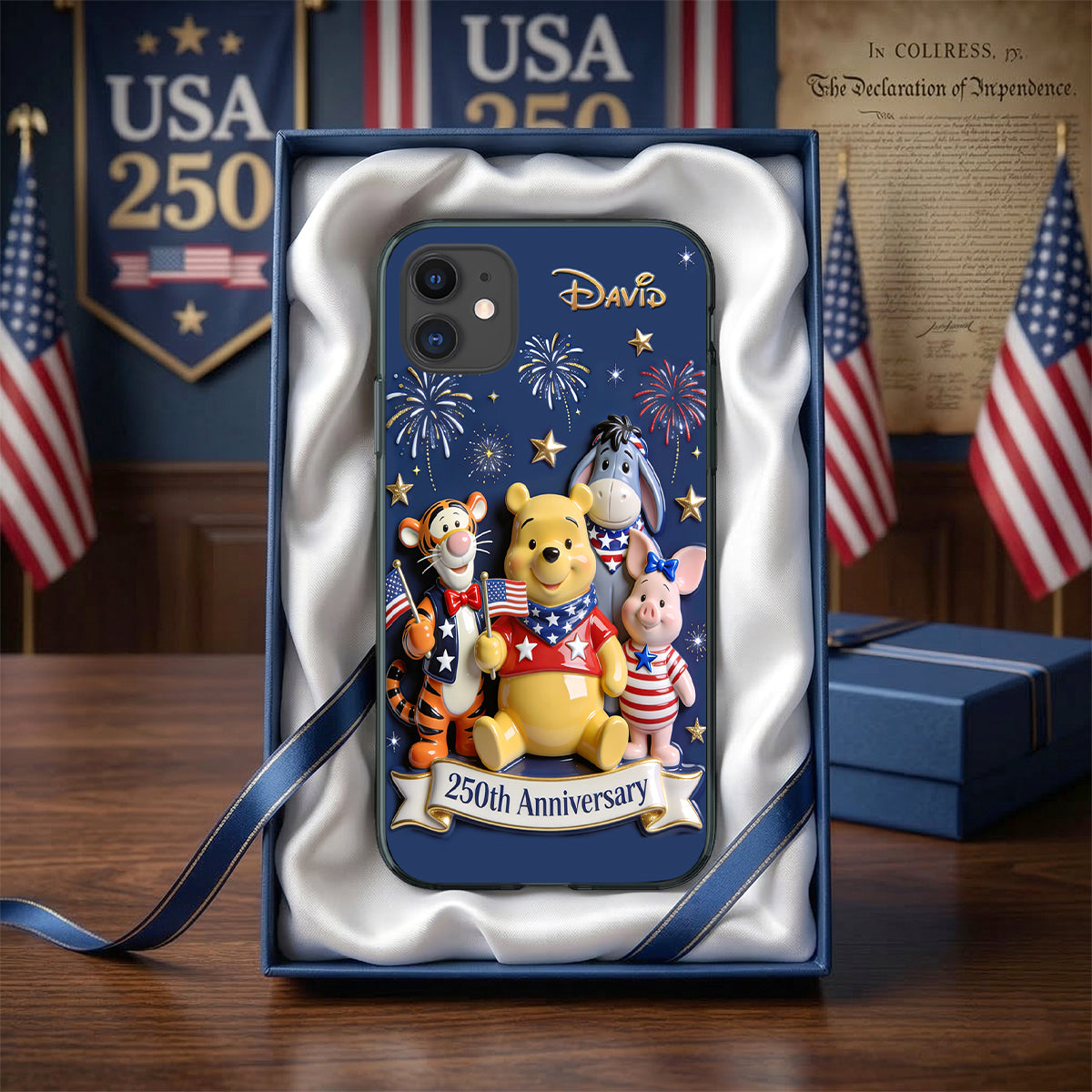 DSNY Honey Bear Celebrate 250th Anniversary Of America - Personalized Phone Case - Gift For Movie Fans, Patriots NL122