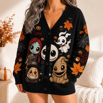 TNBC halloween Gift For Her - Personalized Knitted Cardigan-TN1609260231