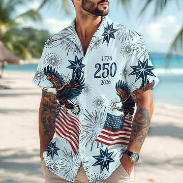 USA 250 Anniversary Eagle - Personalized Hawaiian Shirt - Gift for Dad, Husband, Grandpa HN02 - image 2