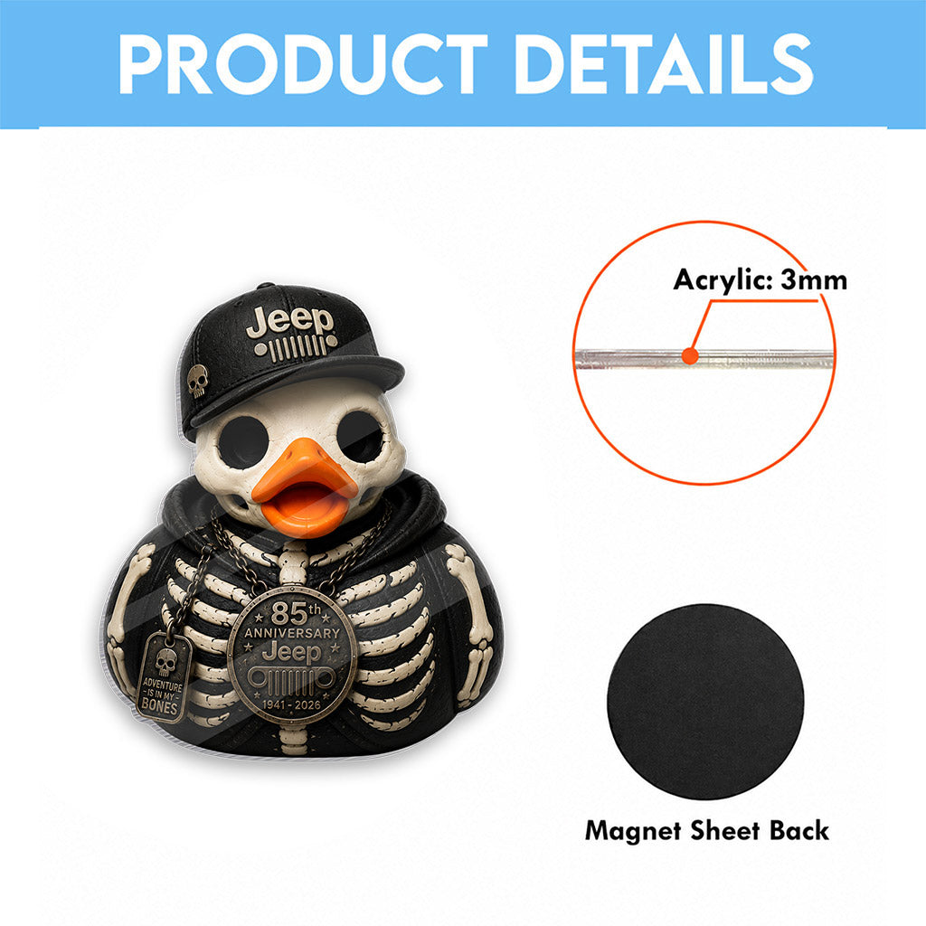 Jeep 85th Anniversary Halloween Skeleton Duck Acrylic Magnet TN2608271433