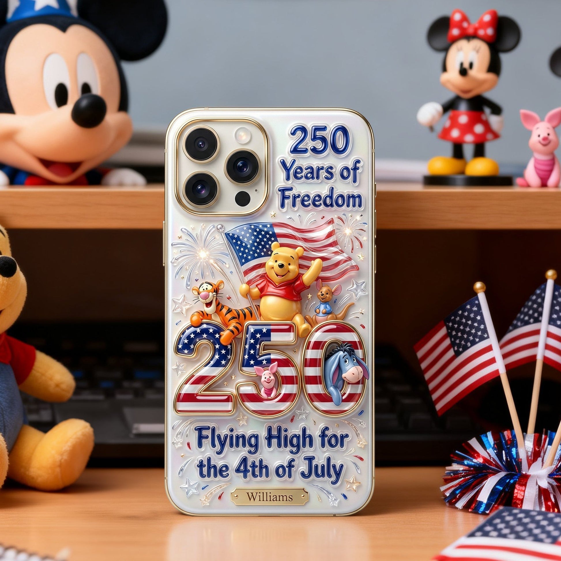 DSNY Honey Bear Celebrate USA's 250th Anniversary - Personalized Phone Case - Gift For Movie Fans, Patriots NL122