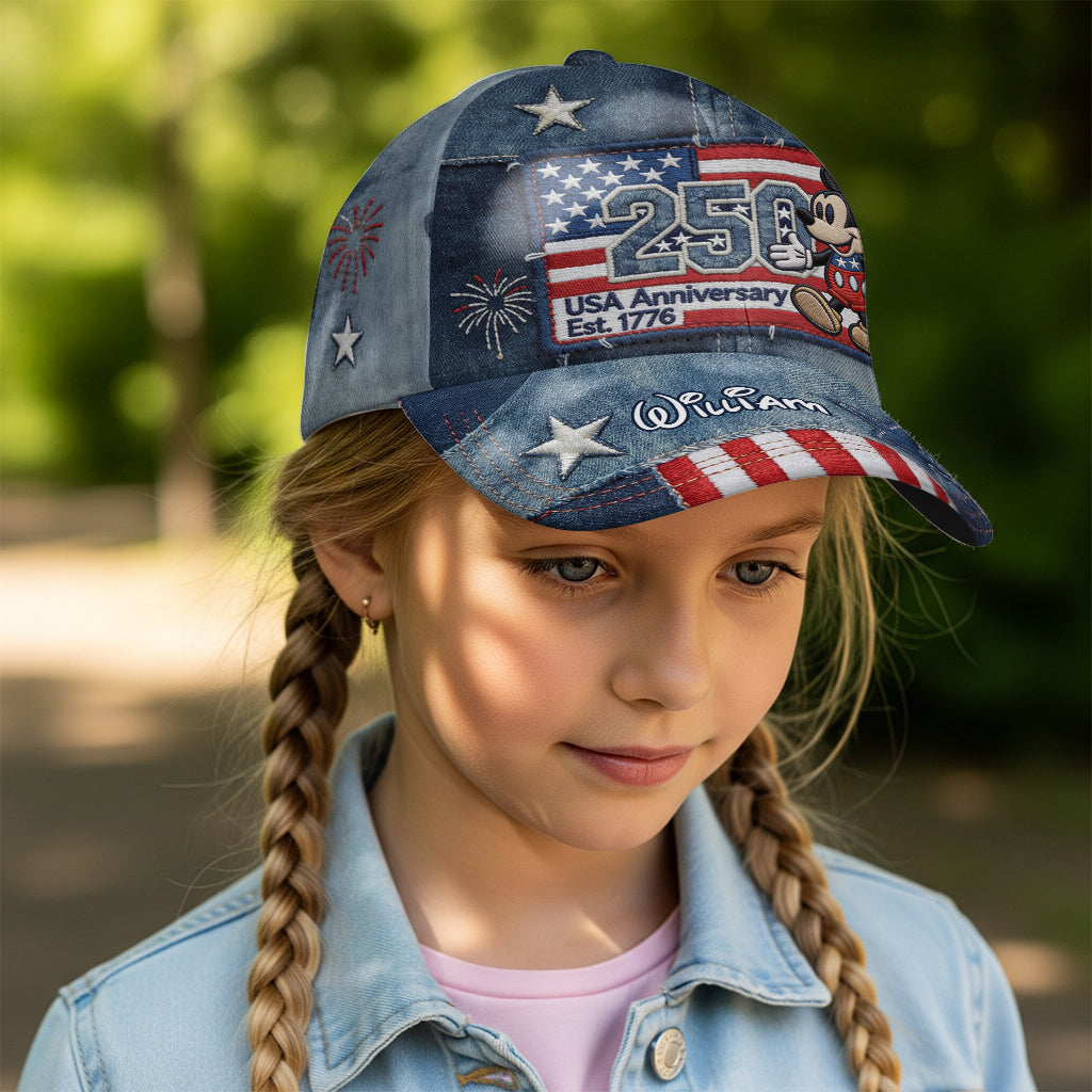 MkMo Magic Mouse Celebrate 250 Years Of America - Personalized Classic Cap - Gift For Patriots NL122