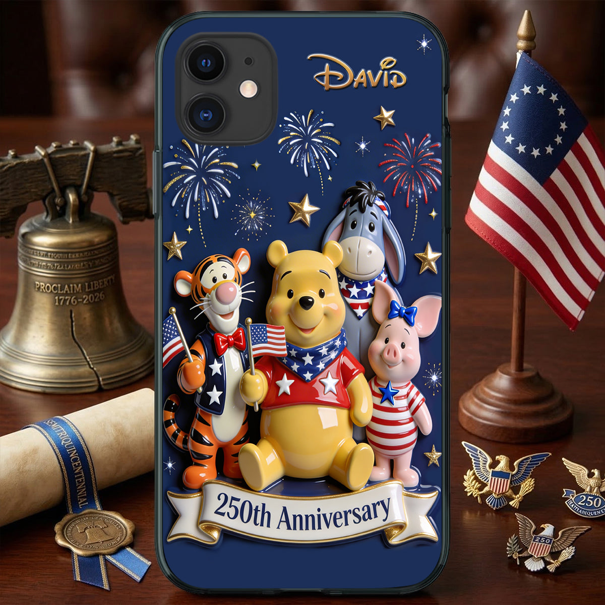 DSNY Honey Bear Celebrate 250th Anniversary Of America - Personalized Phone Case - Gift For Movie Fans, Patriots NL122