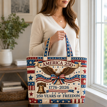 America 250 Years Freedom Liberty Bell Eagle - Quilted Tote Bag - Gift For Her - image 2