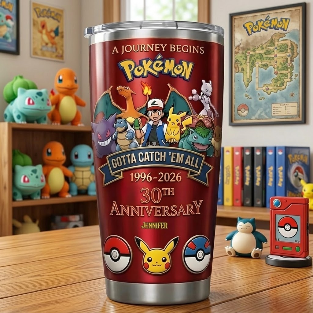 PoMo Celebrate 30th Anniversary Of Catching Them All - Personalized Tumbler - Gift For Movie Fans NL122
