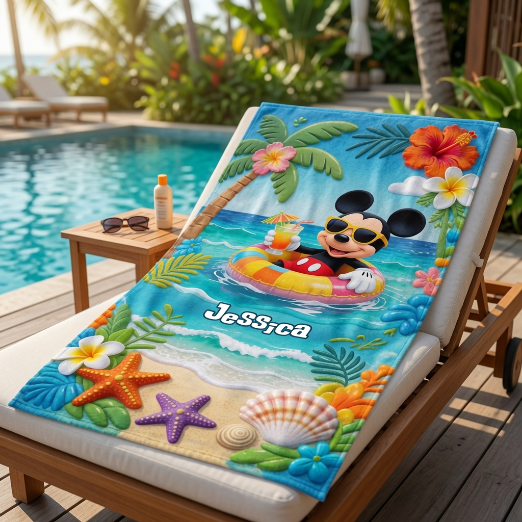 Summer Vibes - Personalized Beach Towel - Vacation Gift for Travelers - MkMo - image 4