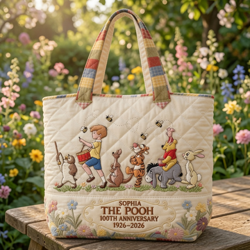 DSNY Honey Bear Celebrate 100 Years Of Friendship - Personalized Quilted Tote Bag - Gift For Movie Fans - image 2