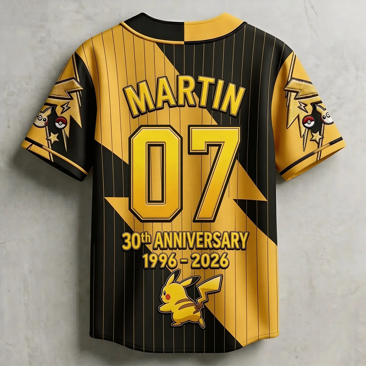 PoMo Celebrate 30 Years Of Catching Them All - Personalized Baseball Jersey - Special Gift For Movie Fans - image 3