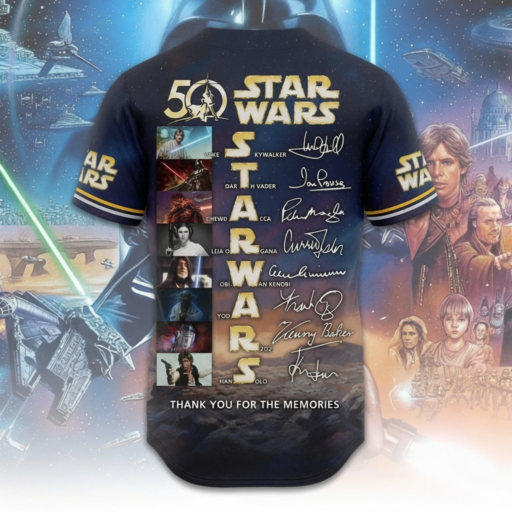 Stwa Galaxy Star Celebrate 50 Years Of Legend - Personalized Baseball Jersey - Anniversary Gift For Movie Fans NL122 - image 3
