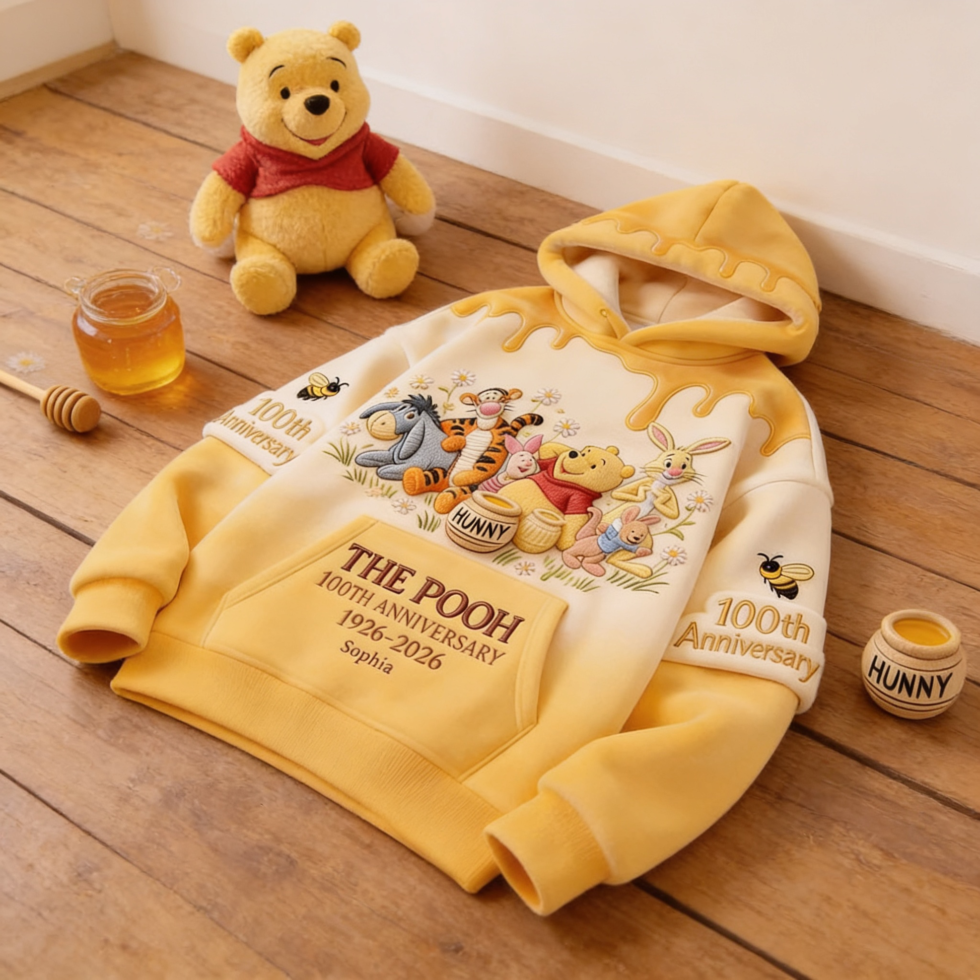 DSNY Honey Bear Celebrating A Century Of Friendship - Personalized All Over Shirt - Anniversary Gift For Movie Fans NL122