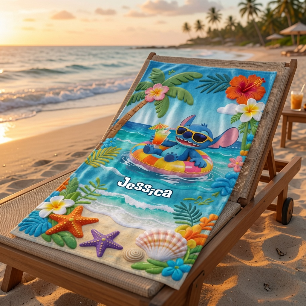 Summer Vibe Vacation - Personalized Beach Towel - Vacation Gift for Travelers - Sti NL122 - image 4