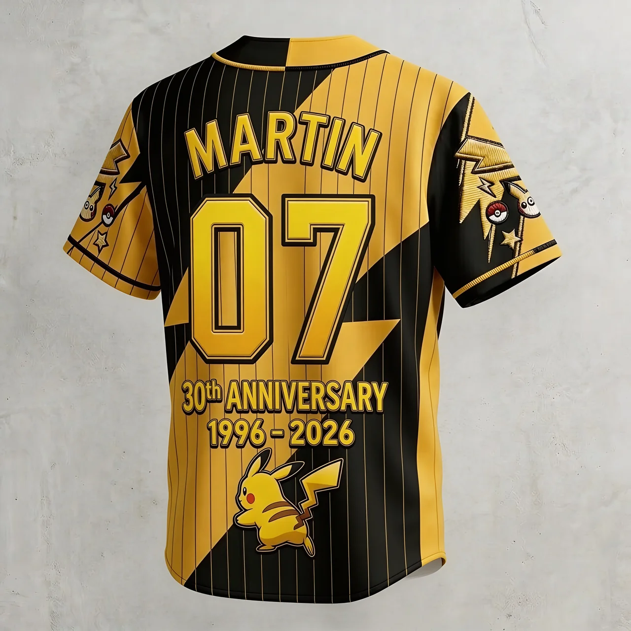 PoMo Celebrate 30 Years Of Catching Them All - Personalized Baseball Jersey - Special Gift For Movie Fans - image 4
