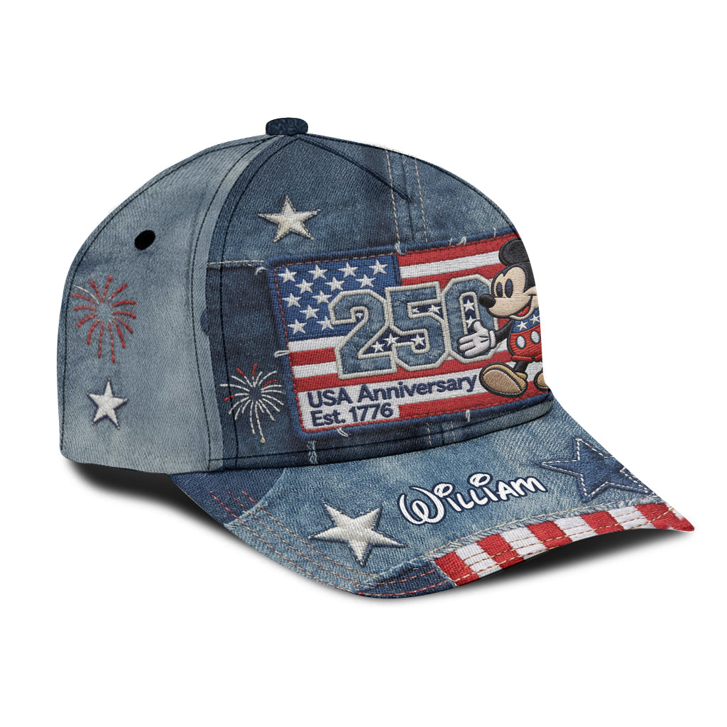 MkMo Magic Mouse Celebrate 250 Years Of America - Personalized Classic Cap - Gift For Patriots NL122