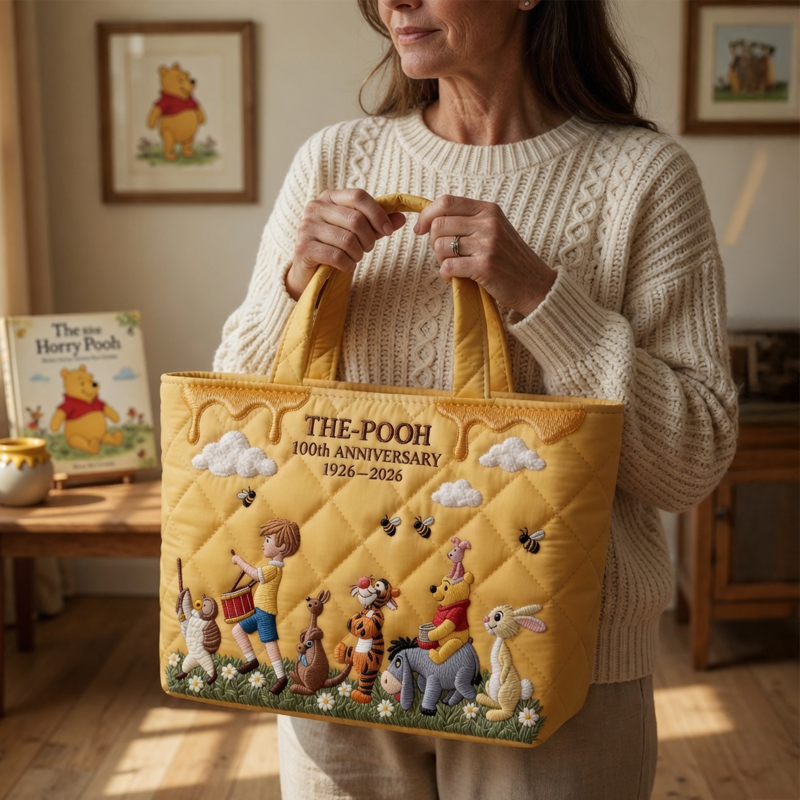 DSNY Honey Bear Celebrate 100 Years Of Friendship - Personalized Quilted Tote Bag - Gift For Movie Fans NL122 - image 4