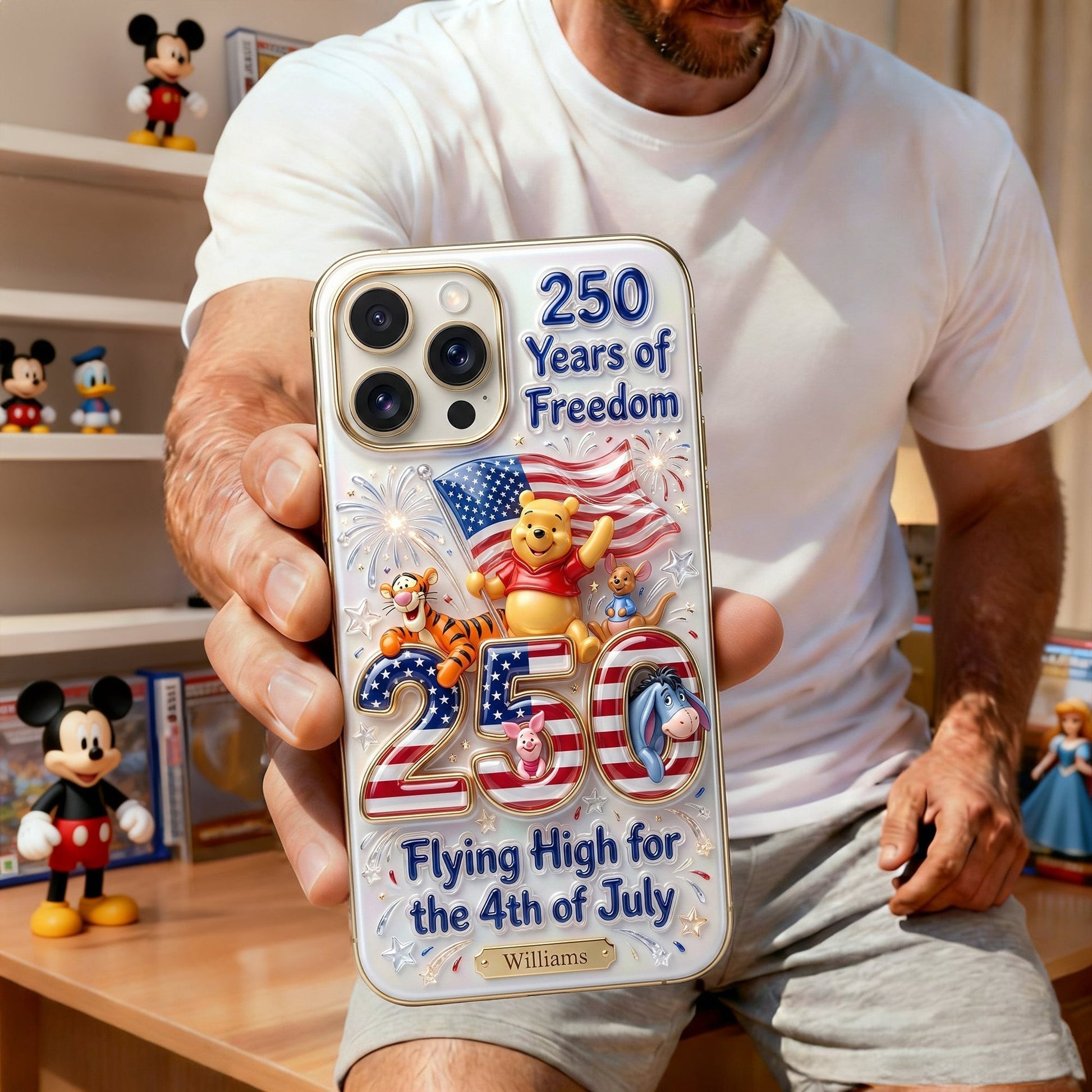 DSNY Honey Bear Celebrate USA's 250th Anniversary - Personalized Phone Case - Gift For Movie Fans, Patriots NL122