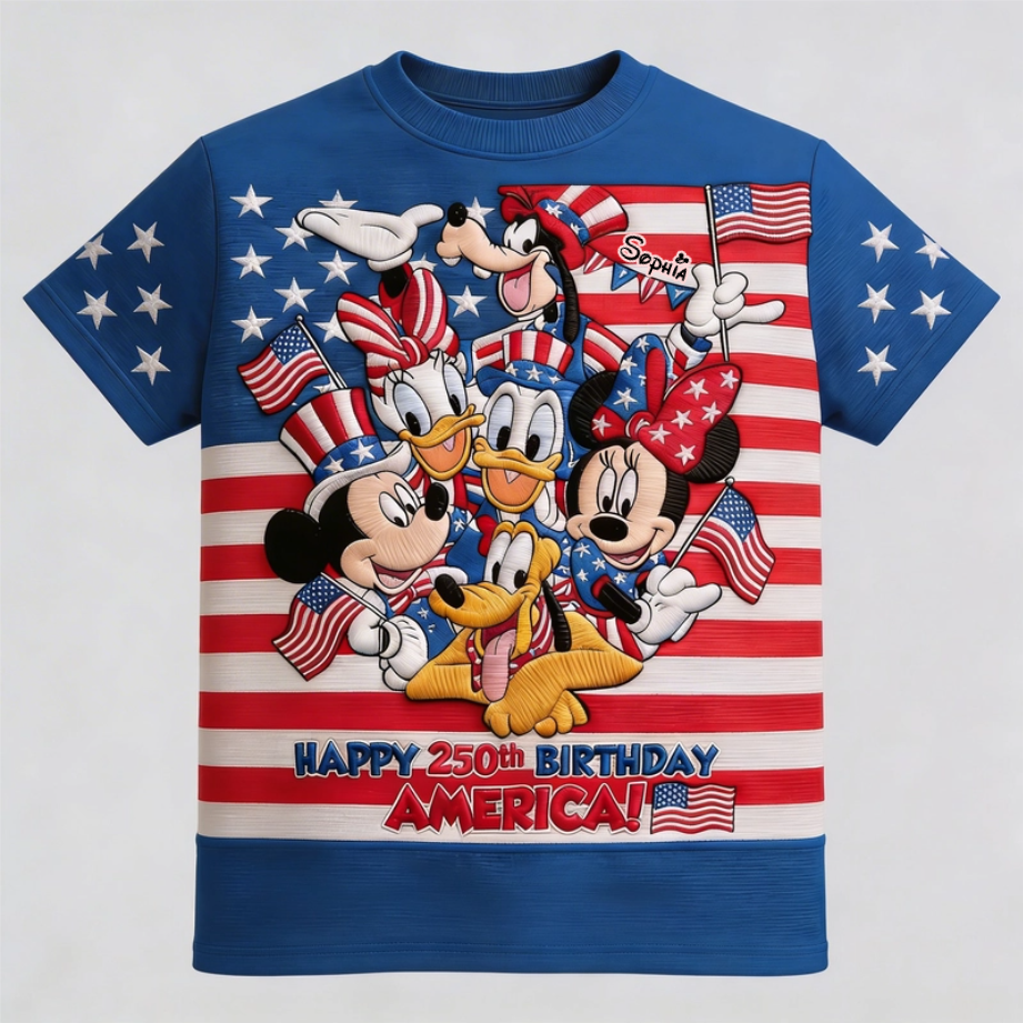 MkMo Magic Mouse Celebrate 250th Anniversary Of USA - Personalized All Over Shirt - Gift For Movie Fans, Patriots, Family BA01 - image 5