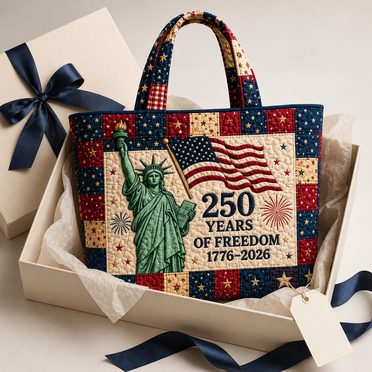 Statue Of Liberty 250 Years Of Freedom America - Quilted Tote Bag - Gift For Her - image 4