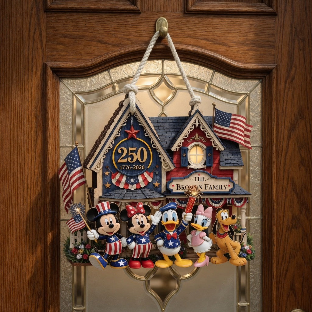 MkMo Celebrate 250 Years Of America - Personalized Custom Shaped Wood Sign - Gift For Family, Patriots