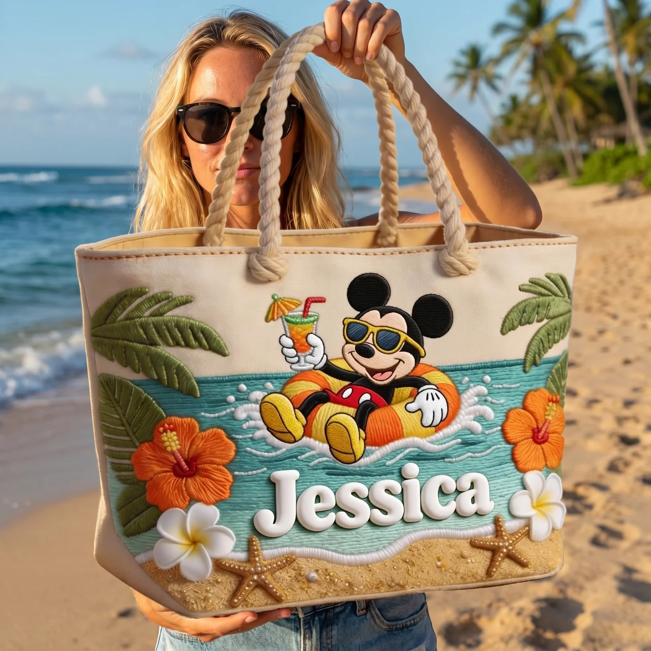 MkMo Summer Vacation Essentials - Personalized Beach Bag - Gift For Her, Travel Lovers NL122 - image 3