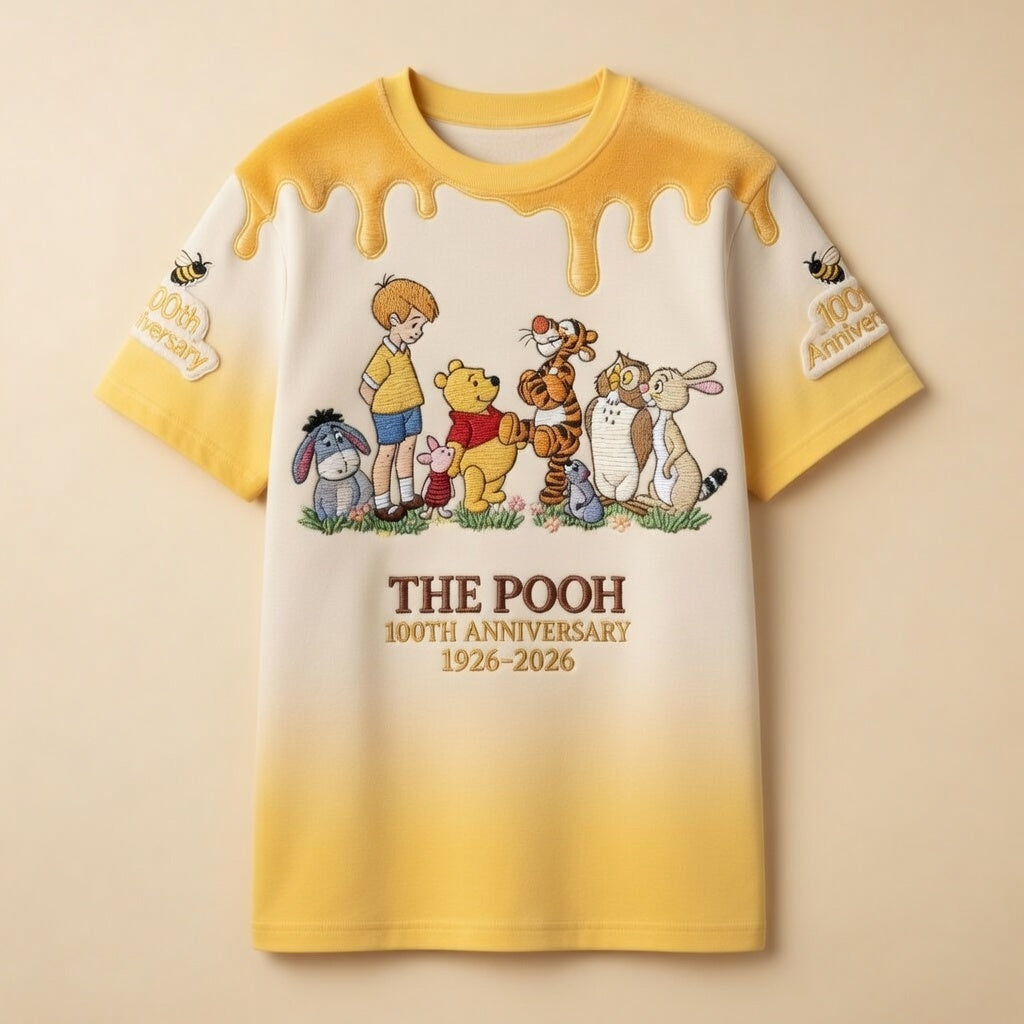 DSNY Honey Bear Celebrate 100 Years Of Magic Friendship - Personalized All Over Shirt - Anniversary Gift For Movie Fans NL122