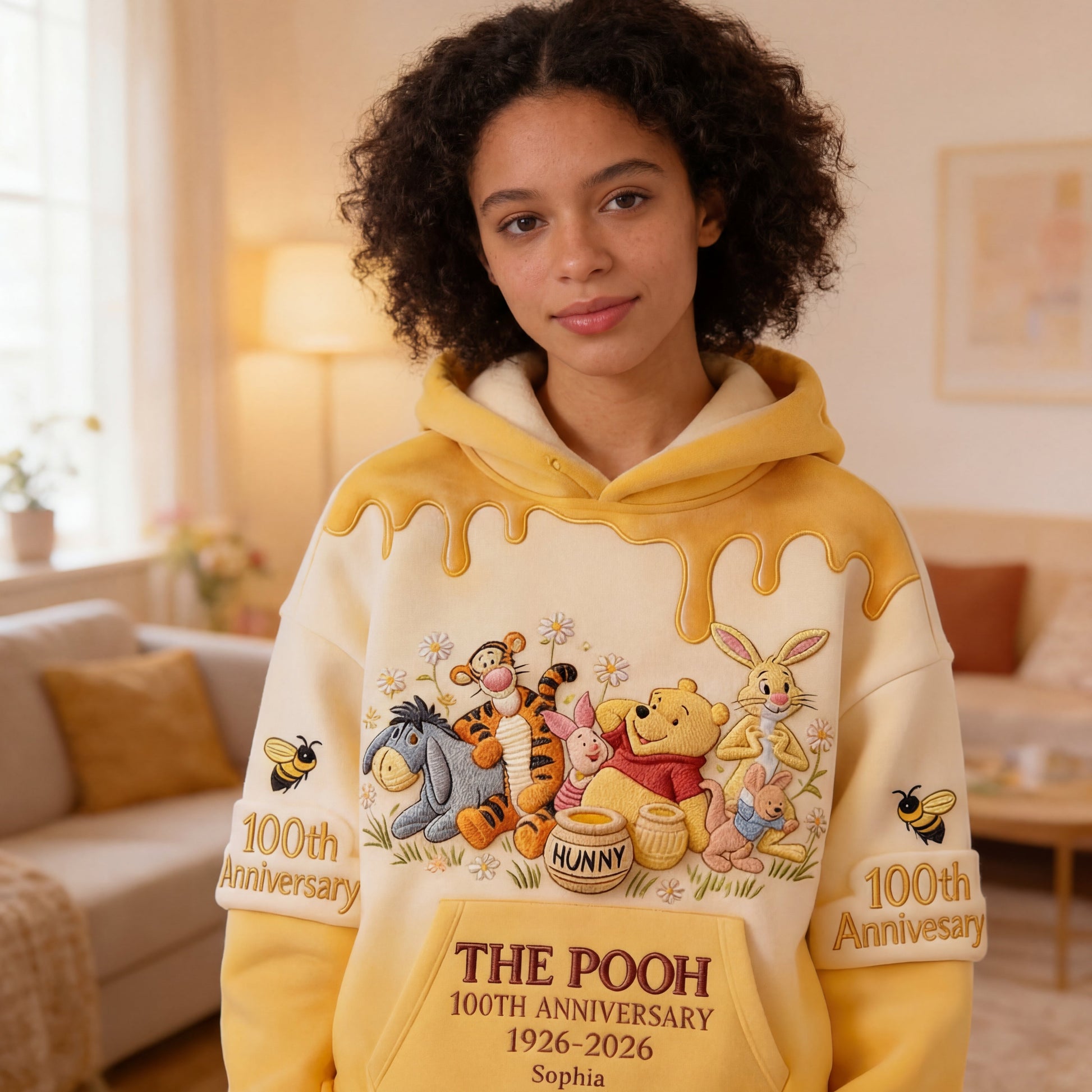 DSNY Honey Bear Celebrating A Century Of Friendship - Personalized All Over Shirt - Anniversary Gift For Movie Fans NL122