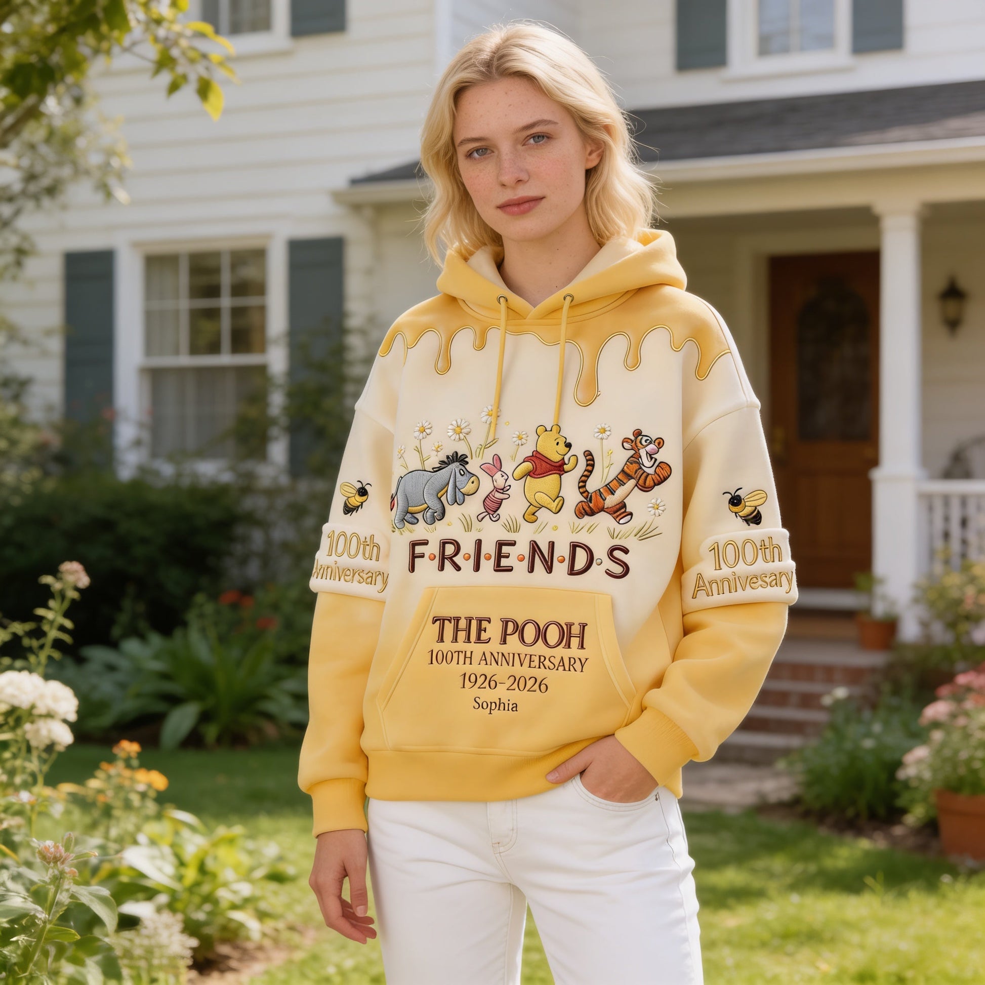 DSNY Honey Bear 100 Years Of Friendship Together - Personalized All Over Shirt - Anniversary Gift For Movie Fans NL122