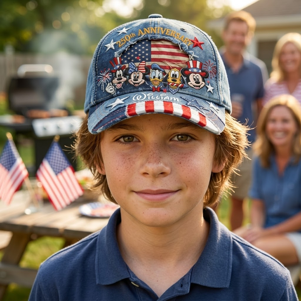 MkMo Magic Mouse Celebrate 250 Years Of America Freedom - Personalized Classic Cap - Gift For Patriots