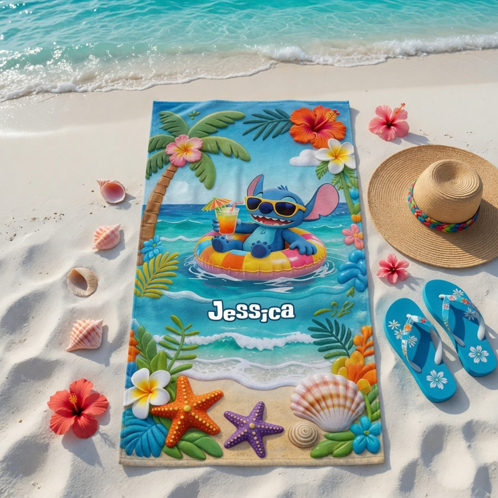 Summer Vibe Vacation - Personalized Beach Towel - Vacation Gift for Travelers - Sti NL122 - image 3