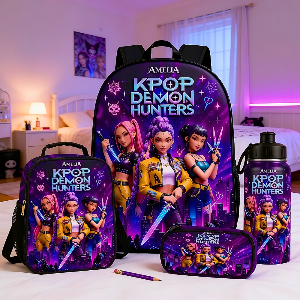 Just Loves Fantasy Girl - Personalized Backpack, Lunch Bag, Pencil Case & Water Bottle - Back To School Gifts - image 5