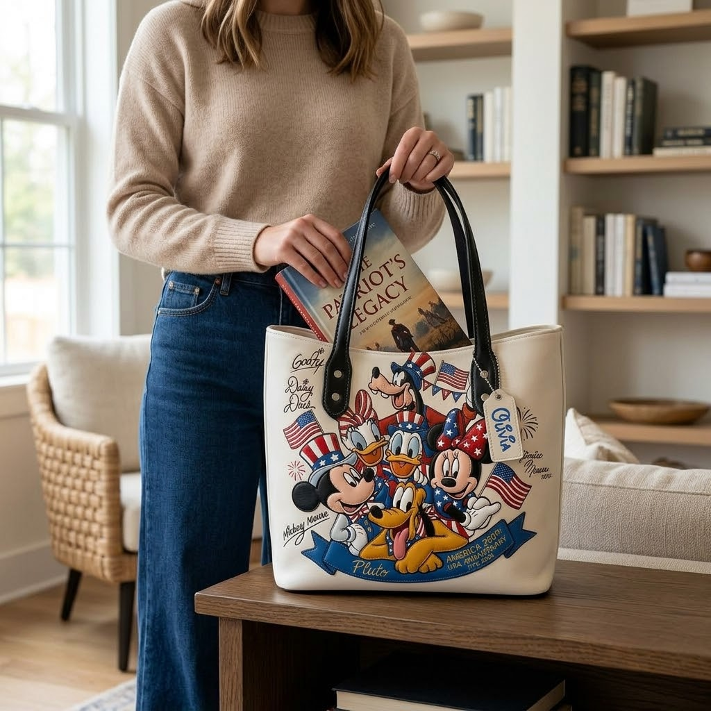 MkMo Magic Mouse Celebrate 250 Years Of America - Personalized Tote Bag - Gift For Patriots, Movie Fans