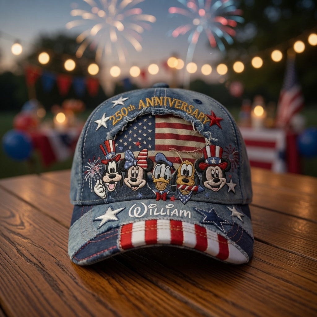 MkMo Magic Mouse Celebrate 250 Years Of America Freedom - Personalized Classic Cap - Gift For Patriots