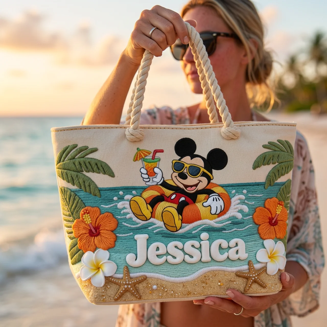 MkMo Summer Vacation Essentials - Personalized Beach Bag - Gift For Her, Travel Lovers NL122 - image 4