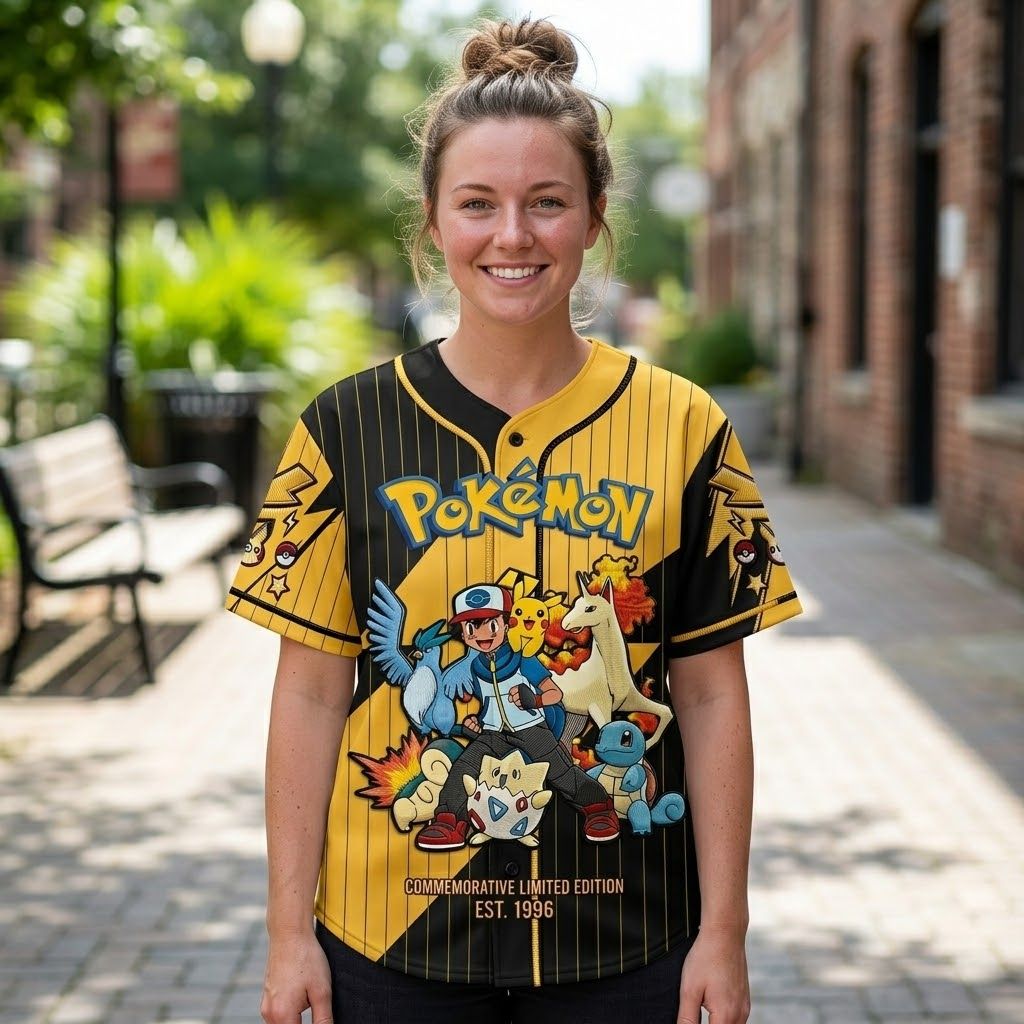 PoMo Celebrate 30 Years Of Catching Them All - Personalized Baseball Jersey - Gift For Movie Fans NL122 - image 6