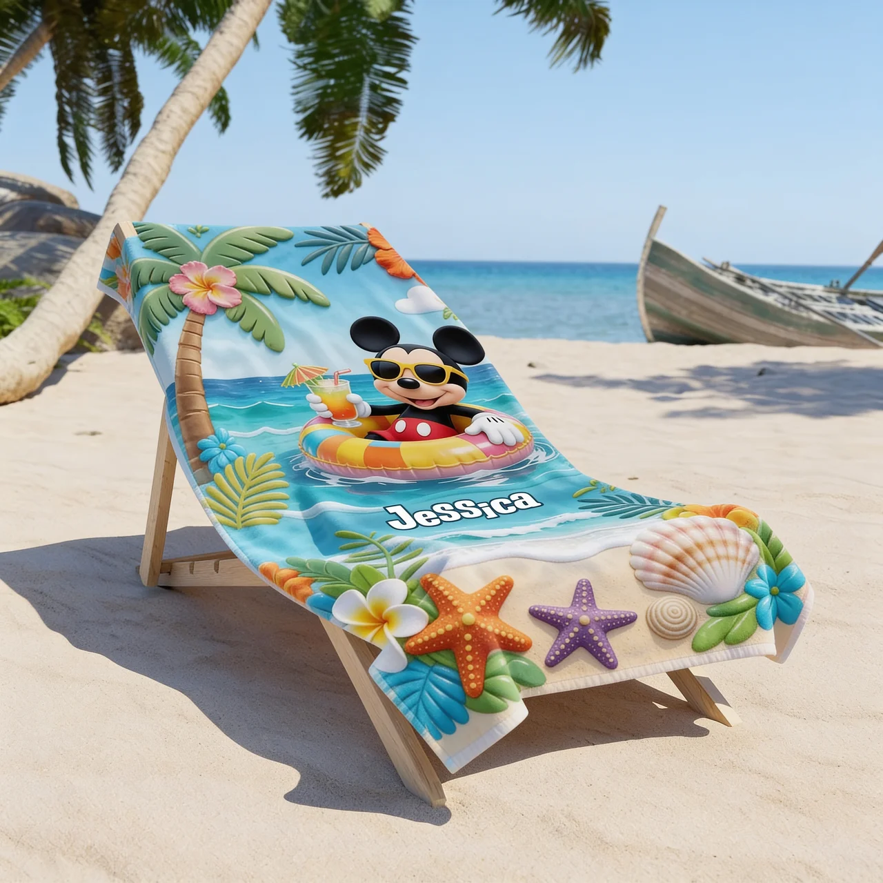 Summer Vibes - Personalized Beach Towel - Vacation Gift for Travelers - MkMo - image 3