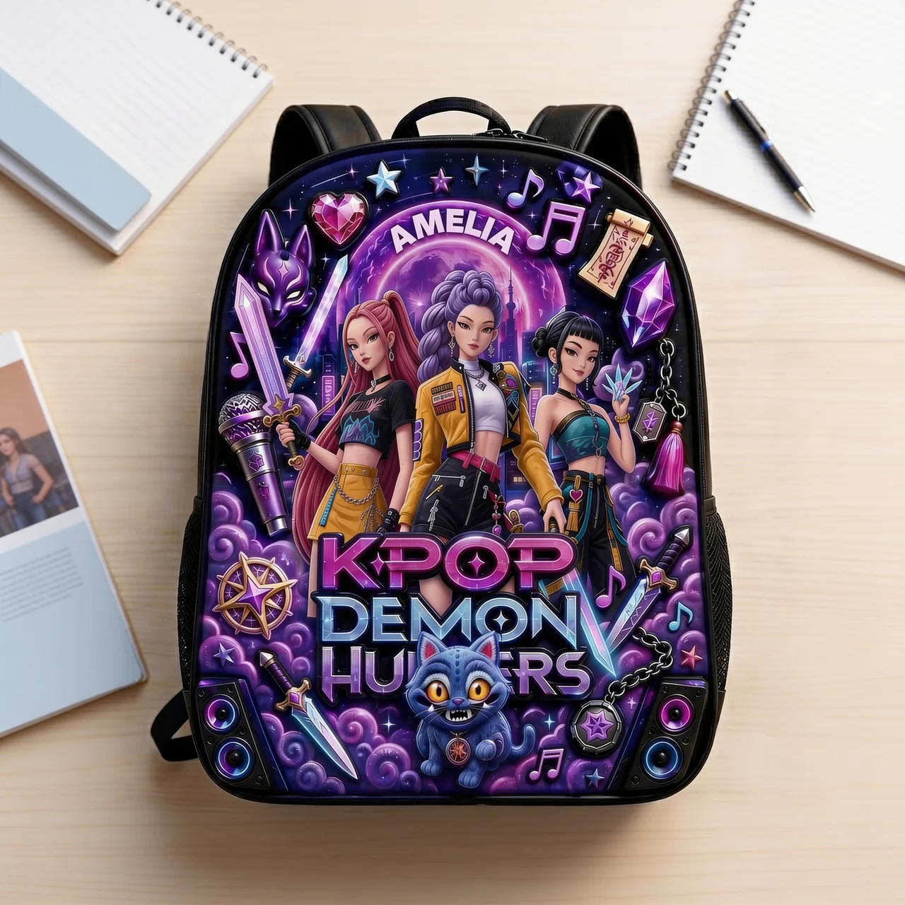 Just Loves Fantasy Girl - Personalized Backpack, Lunch Bag, Pencil Case & Water Bottle - Back to School Gifts - image 5