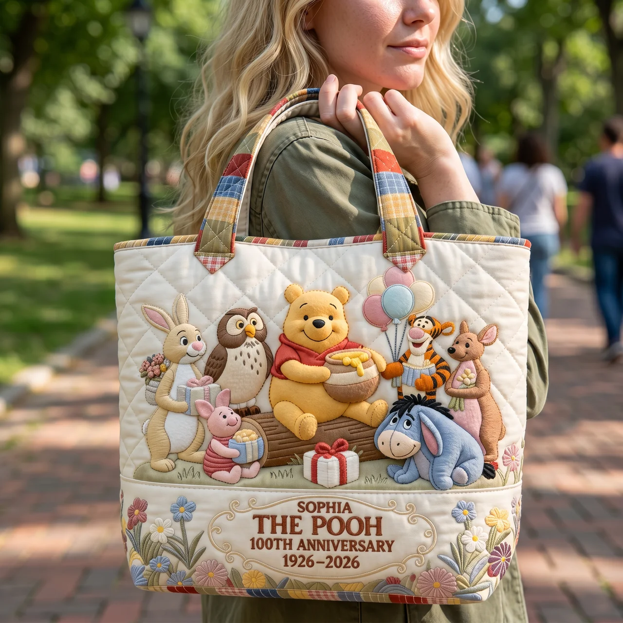 DSNY Honey Bear Celebrate 100 Years Of Friendship - Personalized Quilted Tote Bag - Gift For Movie Fans - image 6