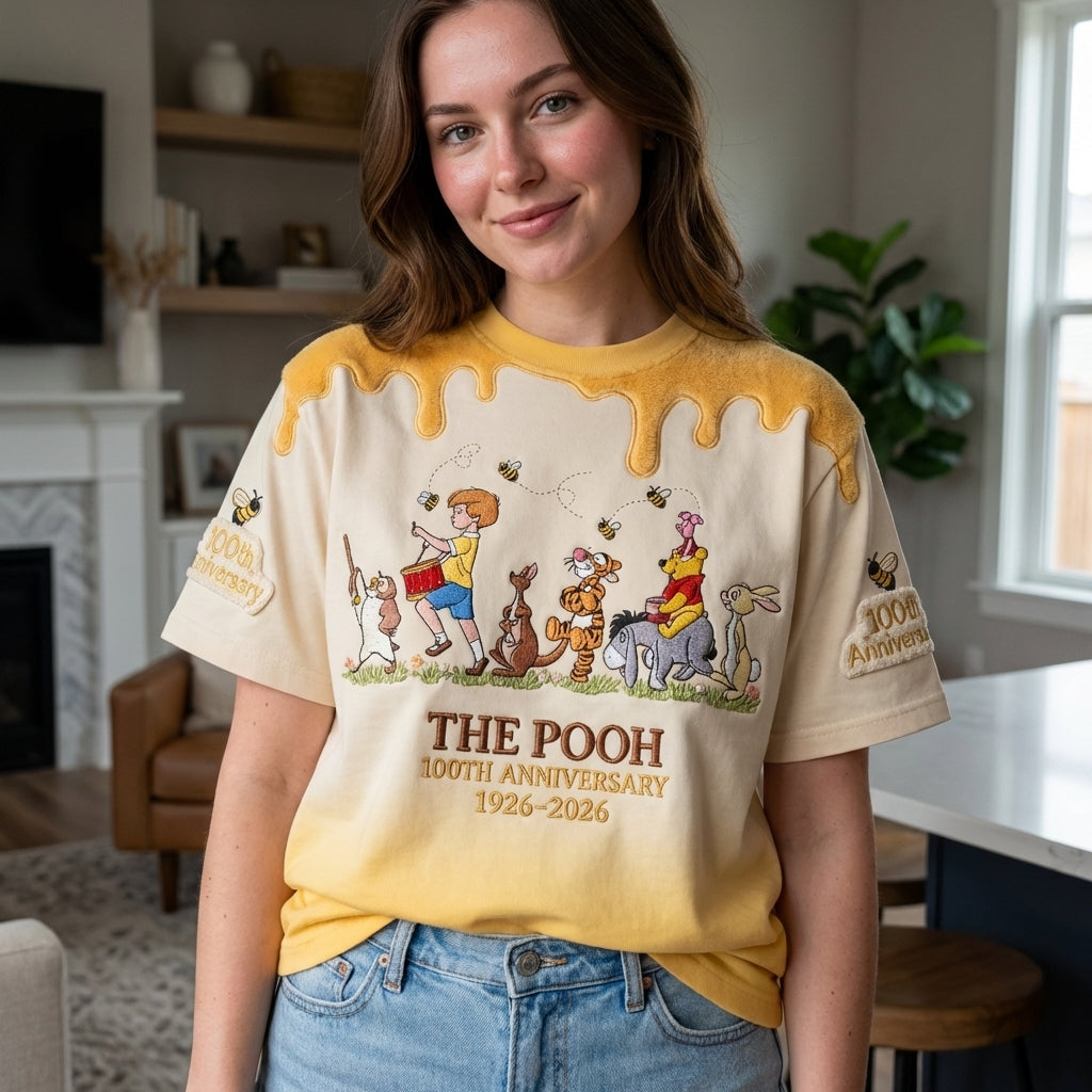 DSNY Honey Bear Celebrate 100 Years Of Friendship - Personalized All Over Shirt - Anniversary Gift For Movie Fans NL122