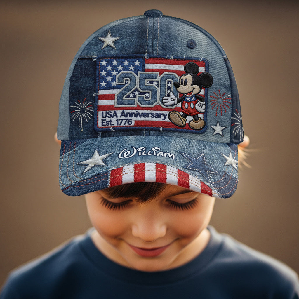 MkMo Magic Mouse Celebrate 250 Years Of America - Personalized Classic Cap - Gift For Patriots NL122