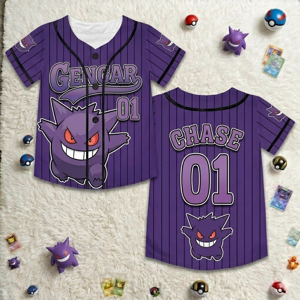 PoMo Celebrate 30 Years Of Catching Them All - Personalized Baseball Jersey For Kids, Youth, Adult - Gift For Movie Fans BA01