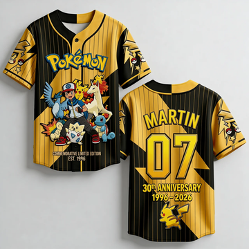 PoMo Celebrate 30 Years Of Catching Them All - Personalized Baseball Jersey - Gift For Movie Fans NL122