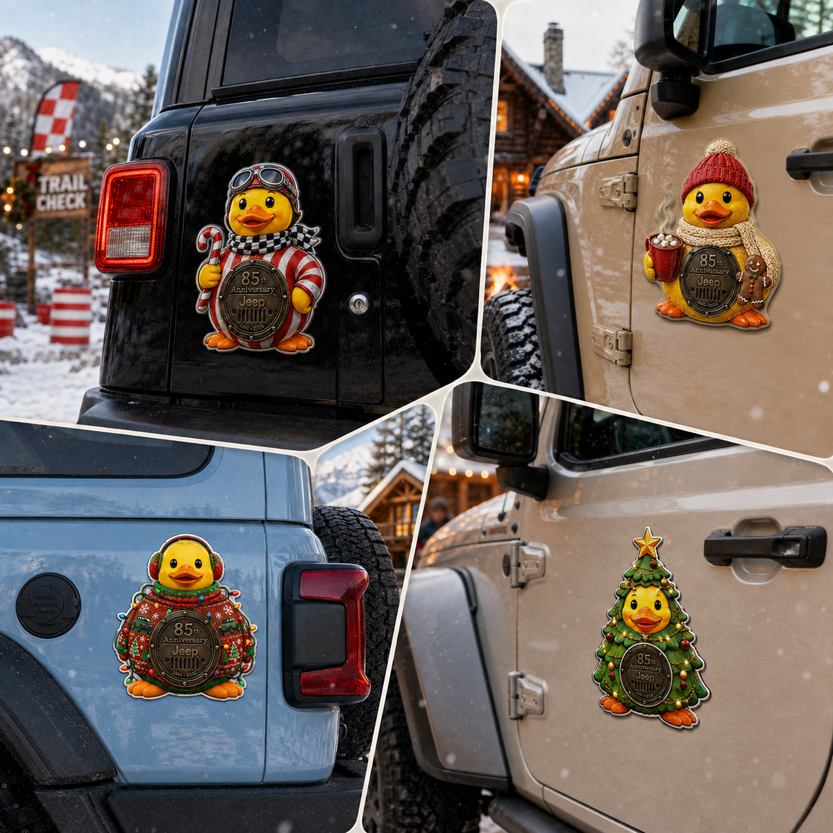 Jeep 85th anniversary Christmas duck vinyl magnet V4 TN2608271538