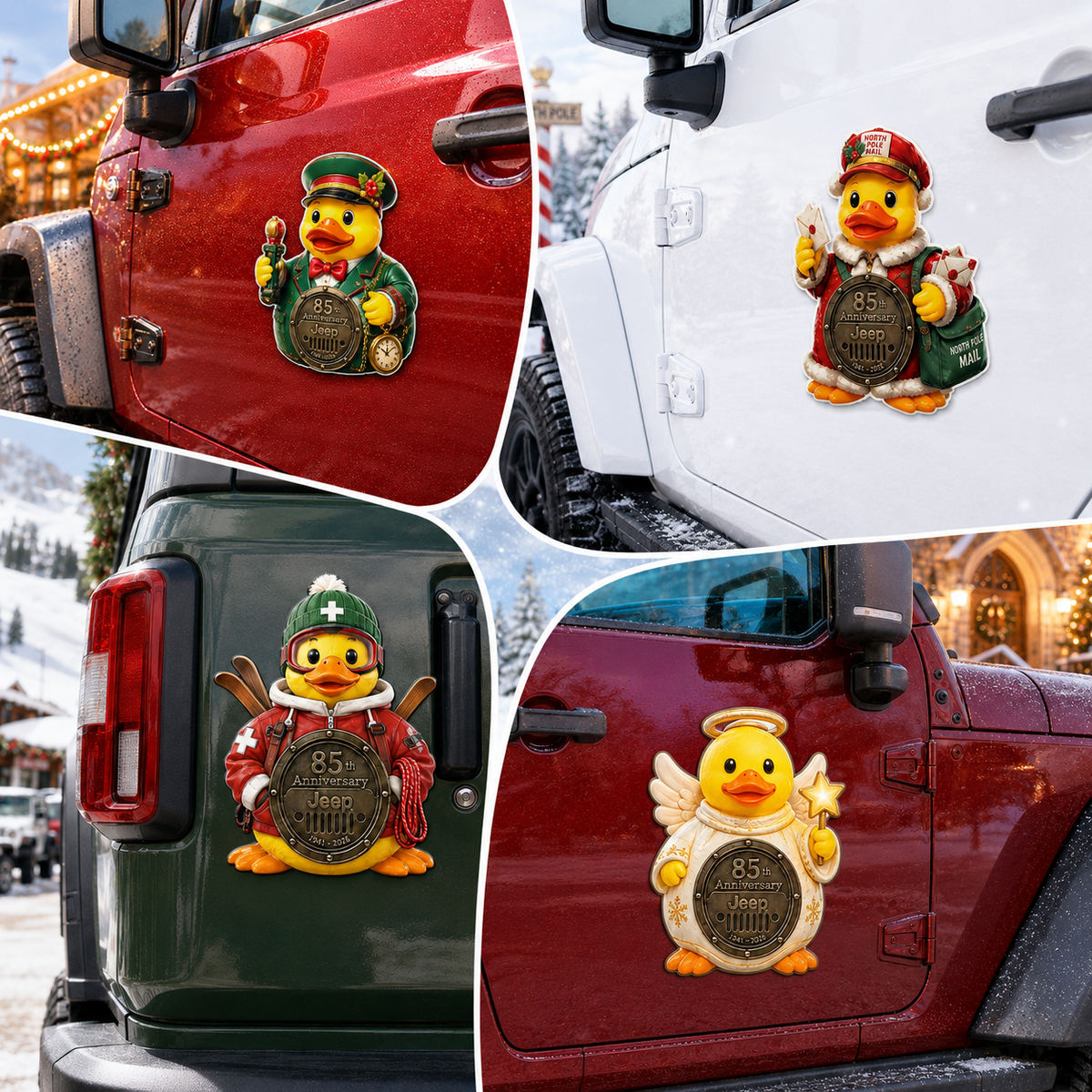Jeep 85th anniversary Christmas duck vinyl magnet V5 TN2608271537