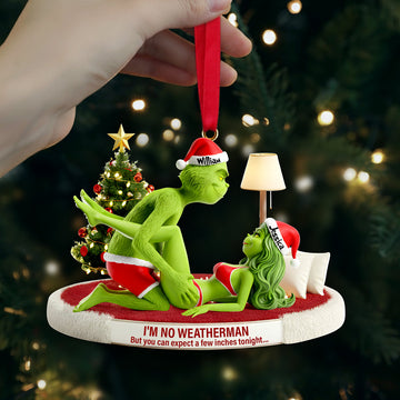 Grch Green Monster Naughty Night - Personalized Acrylic Ornament - Christmas Gifts For Couple | HH01